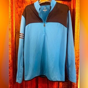 Adidas Men's Two-Tone Blue and Black Quarter Zip